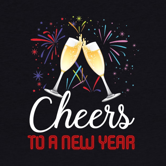 Cheers To A New Year Champagne Glass 2019 T-shirt by TeeLovely